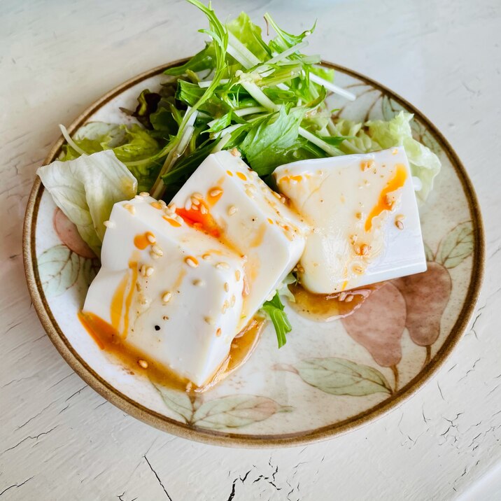 充填豆腐のサラダ